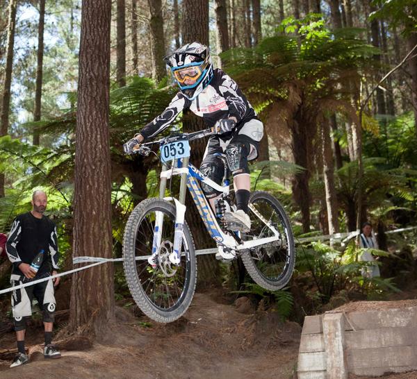 Amy Cole (nee Laird) in action in the downhill last year. 